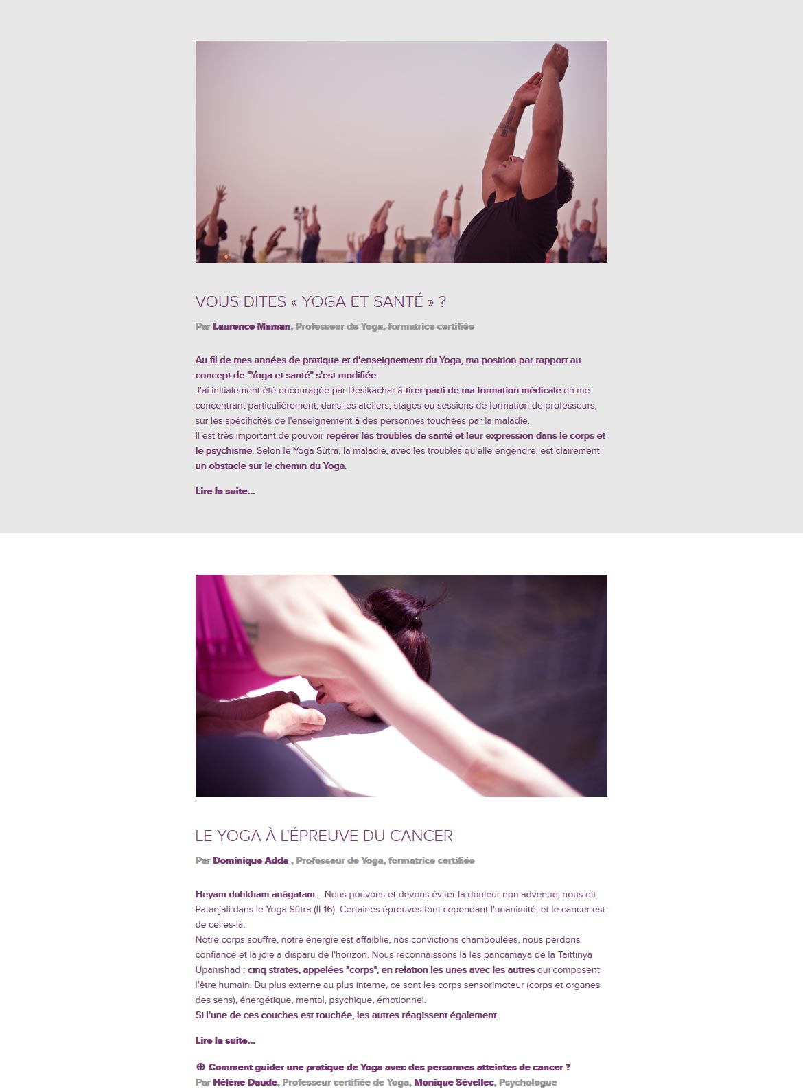 Yoga et santé : la newsletter de l'Institut Français de Yoga juin 2016