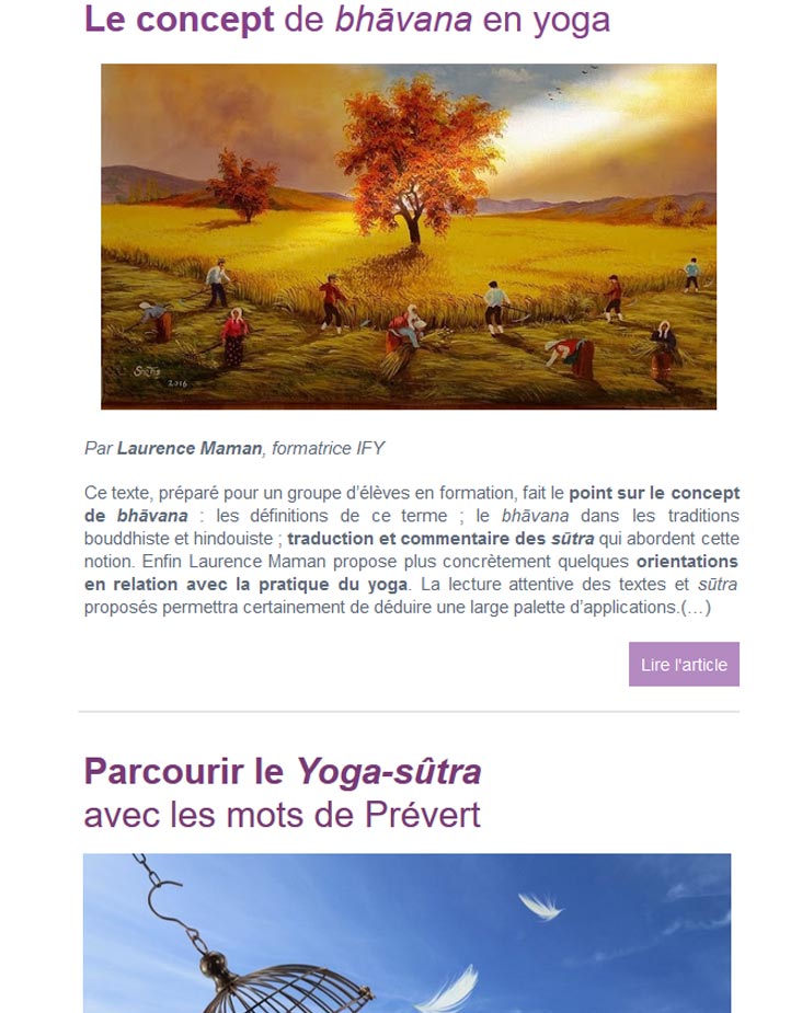 Newsletter juin 2020 newsletter Institut Français du Yoga IDF