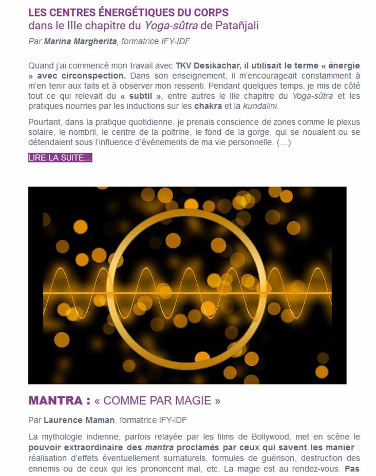 Newsletter septembre 2019 newsletter Institut Français du Yoga IDF