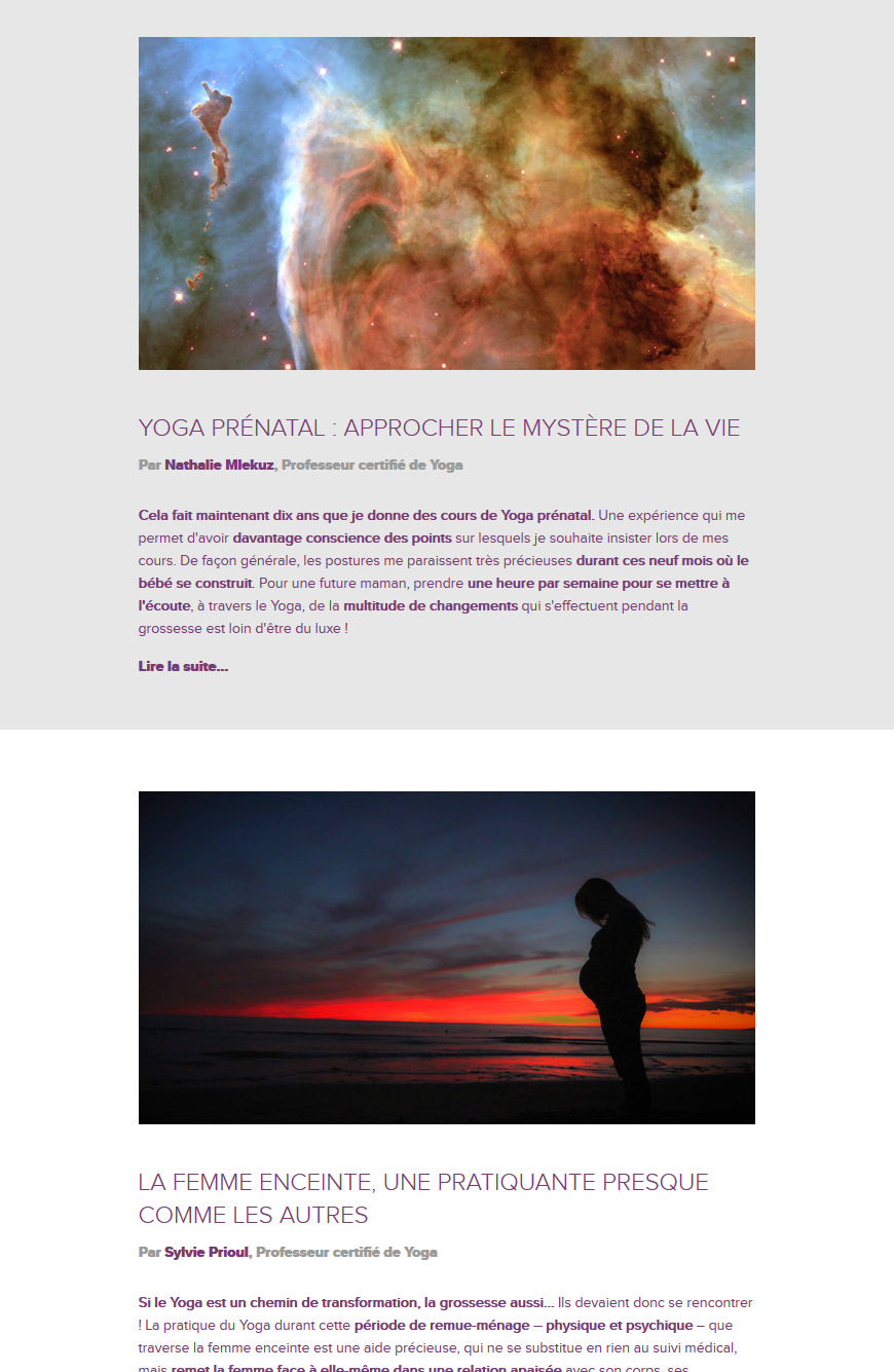 Yoga et grossesse : la newsletter de l'Institut Français de Yoga printemps 2017